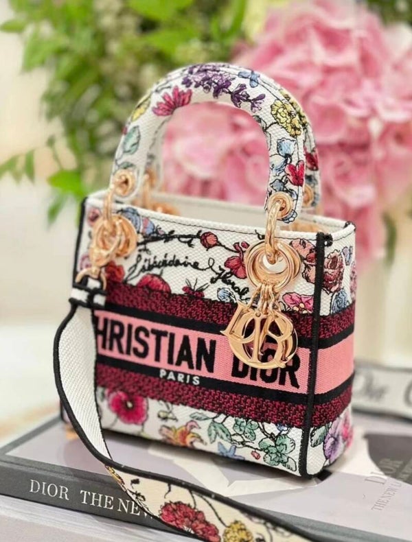 Lady Dior Floral Designer Handbag
