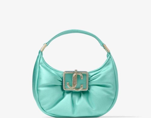 ***Sold***Jimmy Choo Aqua Green Satin Handbag