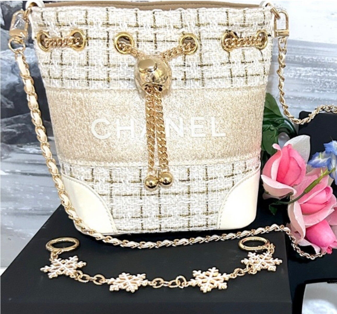 ***SOLD***Christian Dior Tweed Cream Backpack