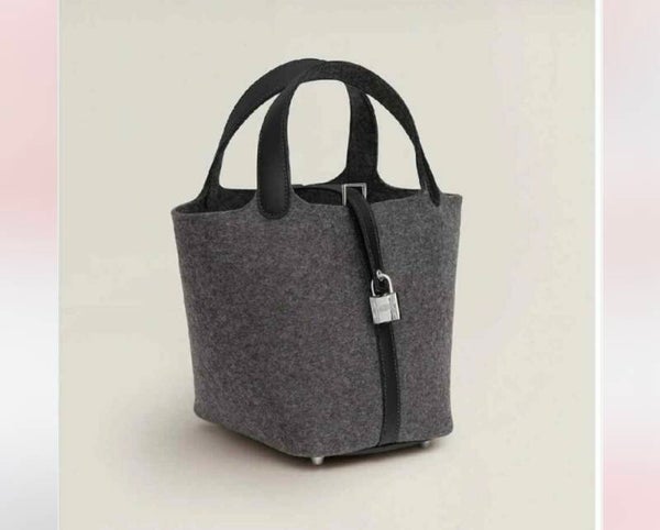 Hermès Picotin 18 Wool Black and Gray