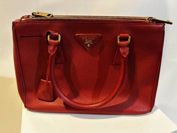 Prada Red Leather Tote Bag – Like New
