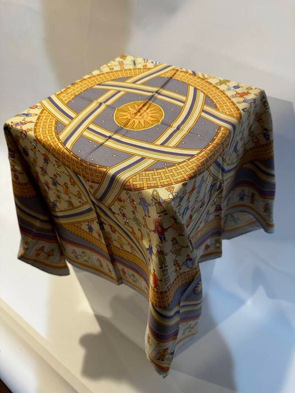 Hermès Silk Scarf  Sun & Dance Motif / Multicolor