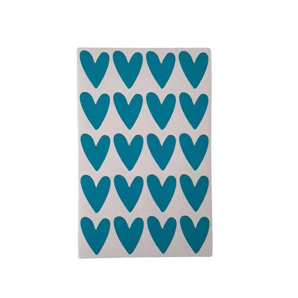 Stickervel mini hartjes | Petrol