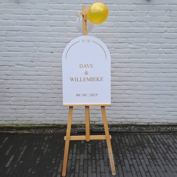 Welkomstbord halve boog