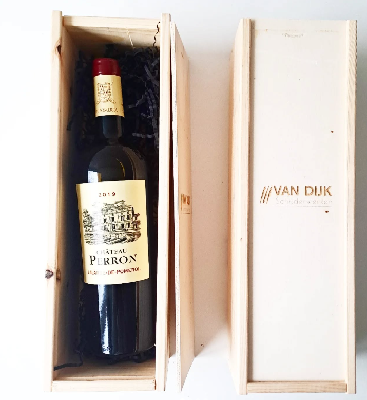 Houten wijnkistje | Logo