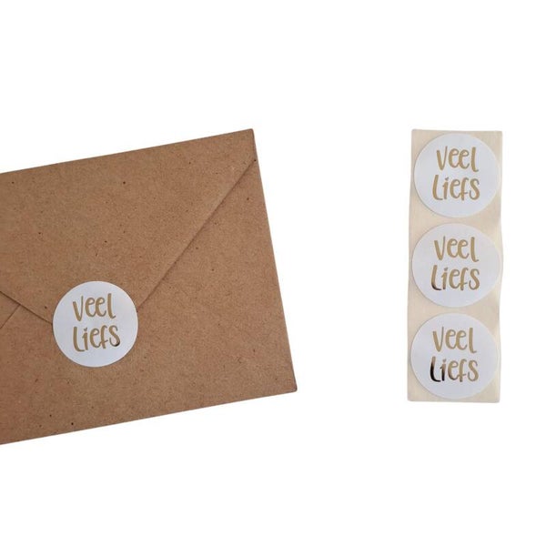 Sticker | Veel liefs wit