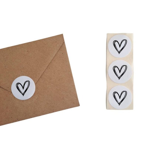 Sticker | Getekend hartje wit