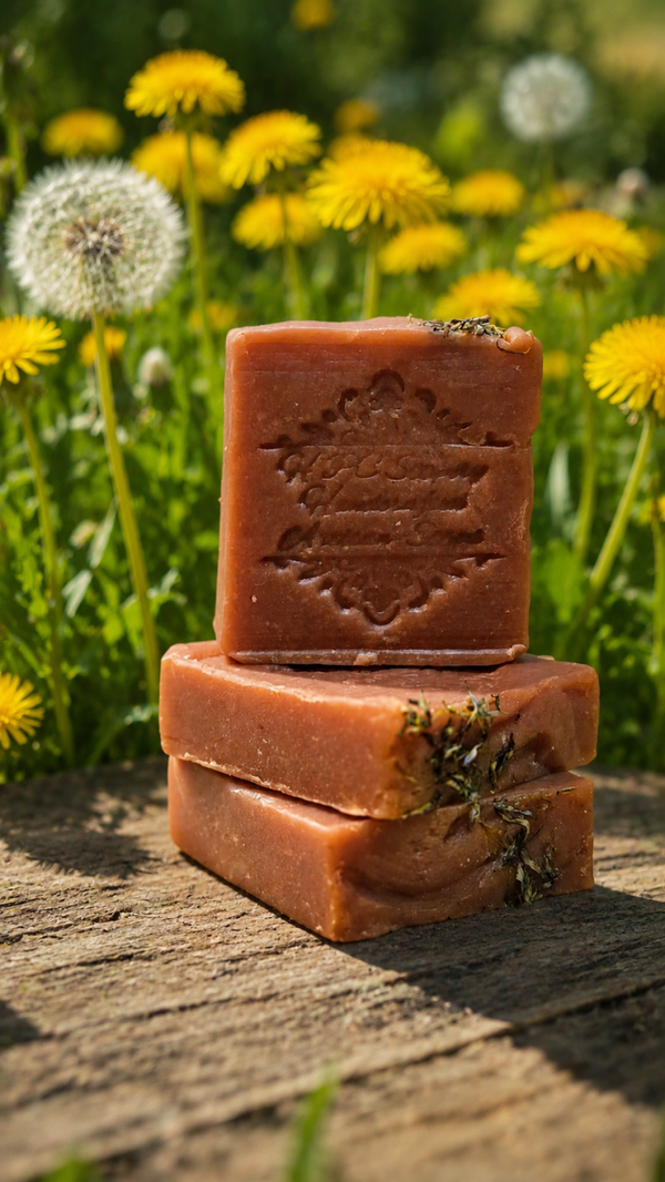 Infused Dandelion and rose clay soap.