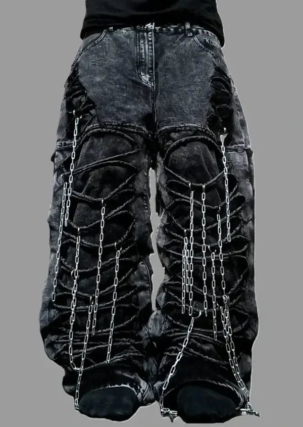 szerokie baggy spodnie alt y2k 2000s alternative goth gothic emo swag drain