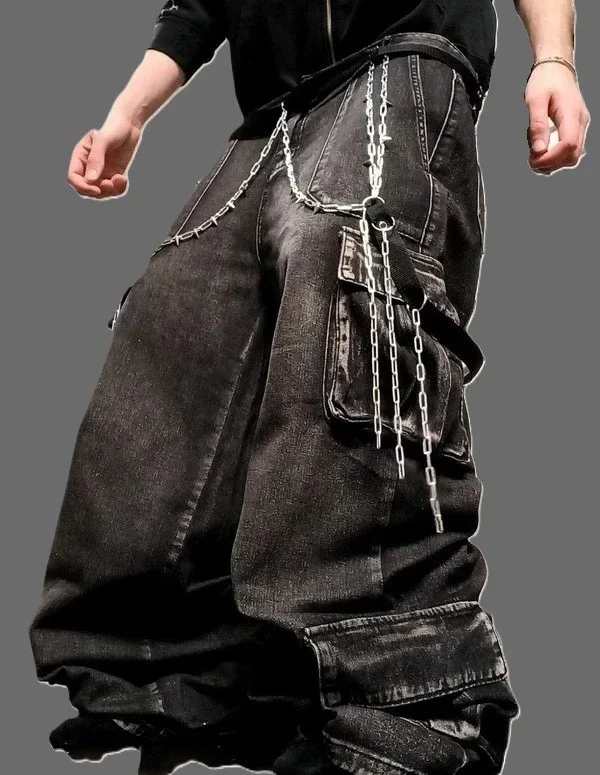 szerokie baggy spodnie alt y2k 2000s alternative goth gothic emo swag drain