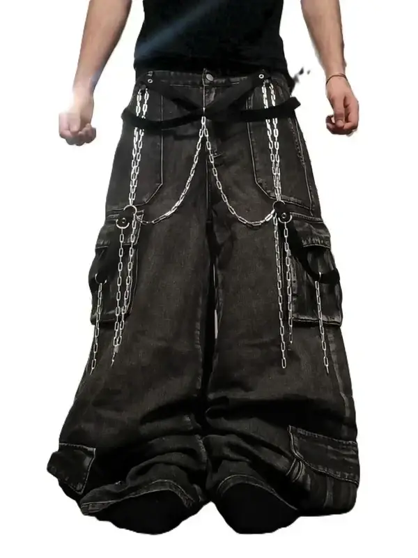 szerokie baggy spodnie alt alternative goth gothic emo swag drain y2k 2000s