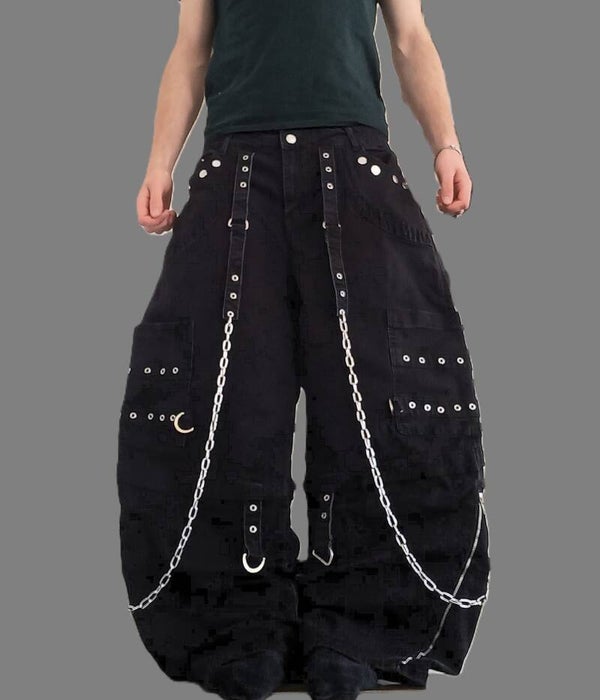 szerokie baggy spodnie y2k opium