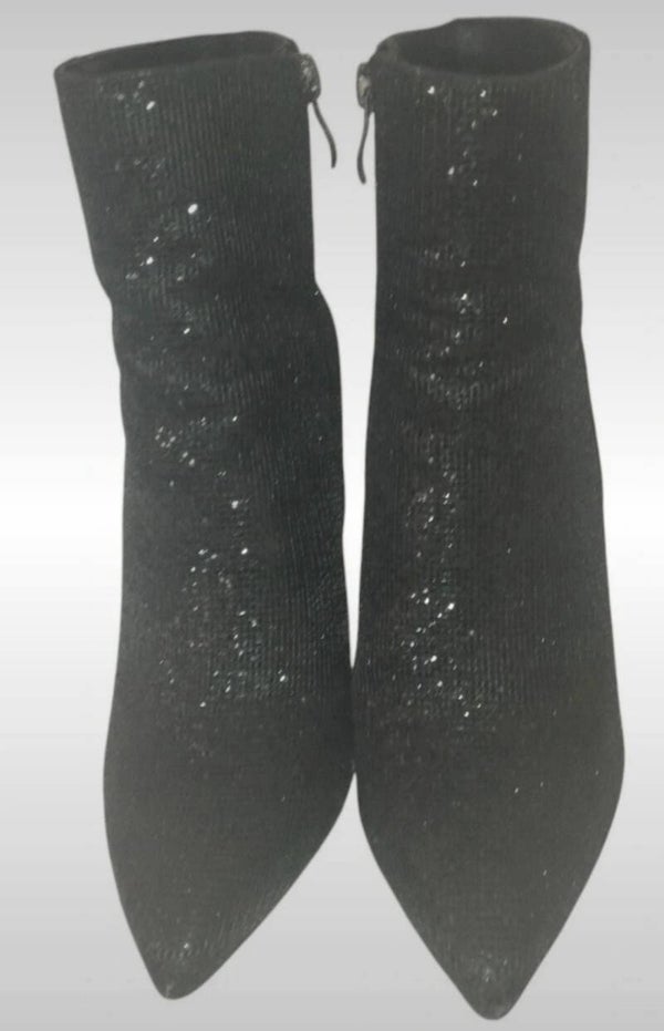 Bottines paillettées noires