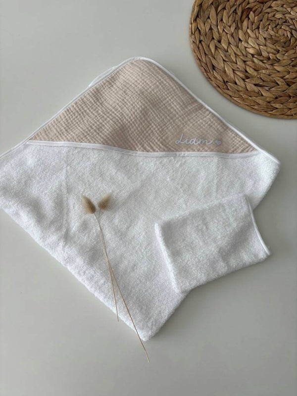 Cape de bain + Gant personnalisé