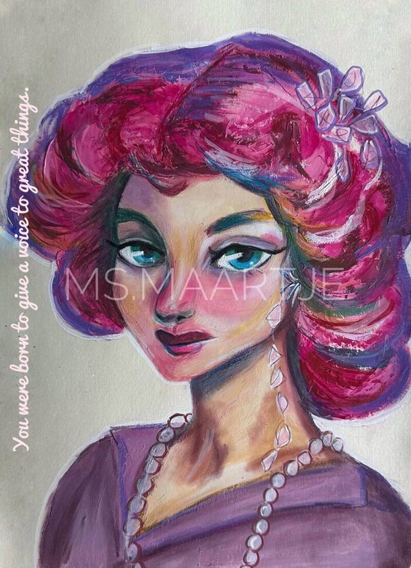 You were born to give a voice to great things A5 print