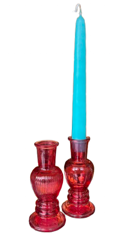 Kandelaar Glas Roze S