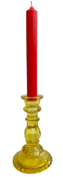 Gele Kandelaar Glas M - Light & Living