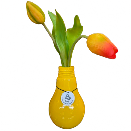 Lamp Vaas/Kandelaar Geel - Boi!