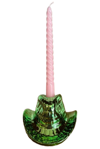 Cowboy Hoed Kandelaar Metallic Groen - Housevitamin