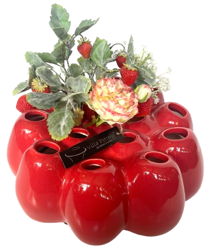 Bloemen Vaas Rood - Villa Pottery