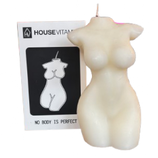 ‘No Body Is Perfect’ Kaars Wit - Housevitamin