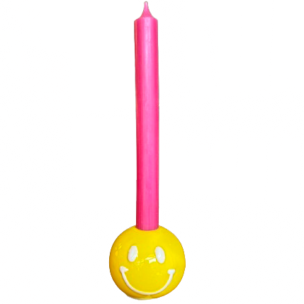 Smiley Kandelaar Enkel Geel/Wit - Daan Kromhout