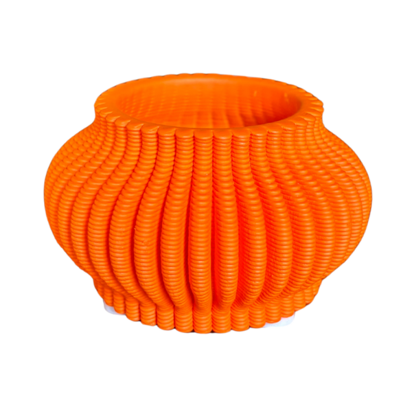 Theelichthouder Ribbel Oranje