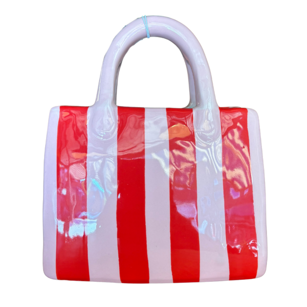 Strepen Tas Vaas Roze/Rood S - Homebound By KY
