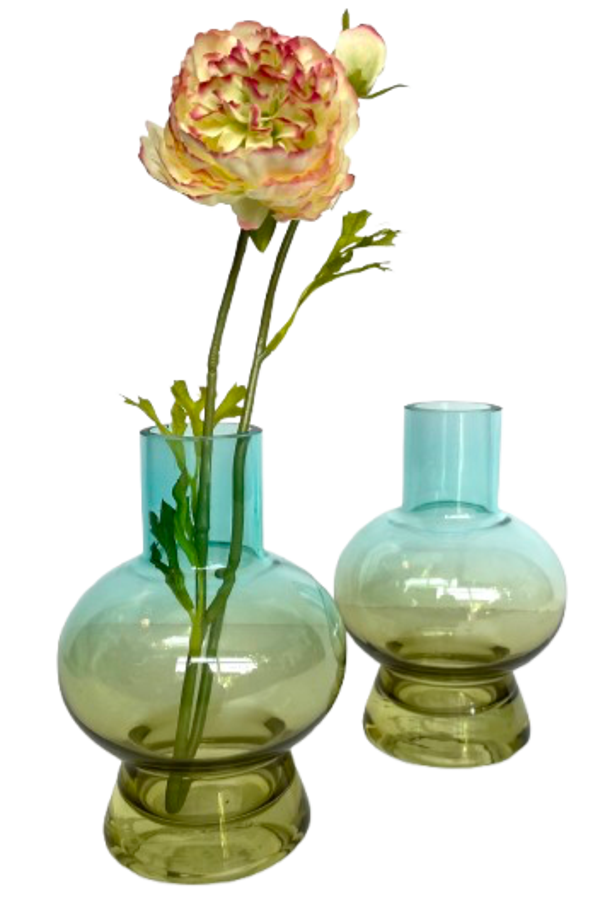 Blauw Groen Glazen Vaas