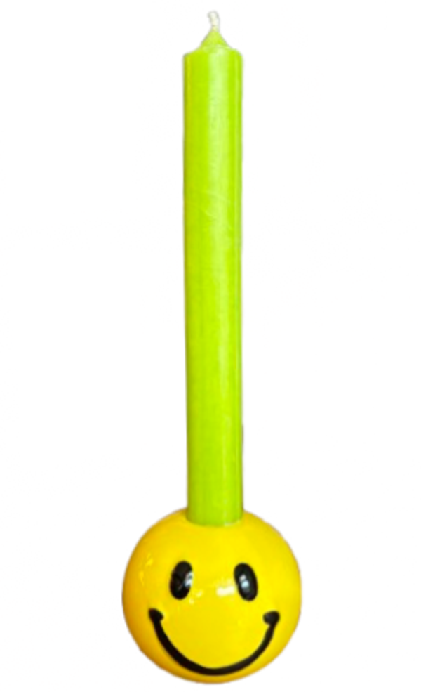 Smiley Kandelaar Enkel Geel/Zwart - Daan Kromhout
