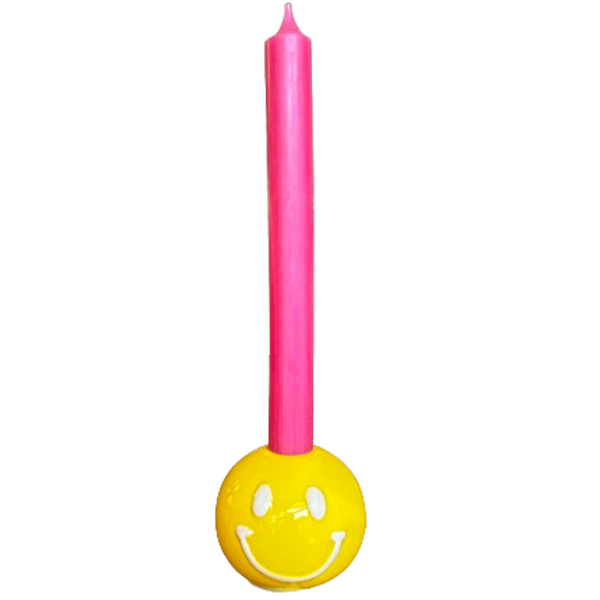 Smiley Kandelaar Enkel Geel/Wit - Daan Kromhout