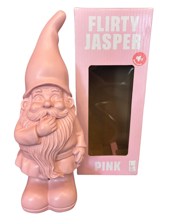 ‘Flirty Jasper’ Tuinkabouter Met Geluid Licht Roze - Daan Kromhout