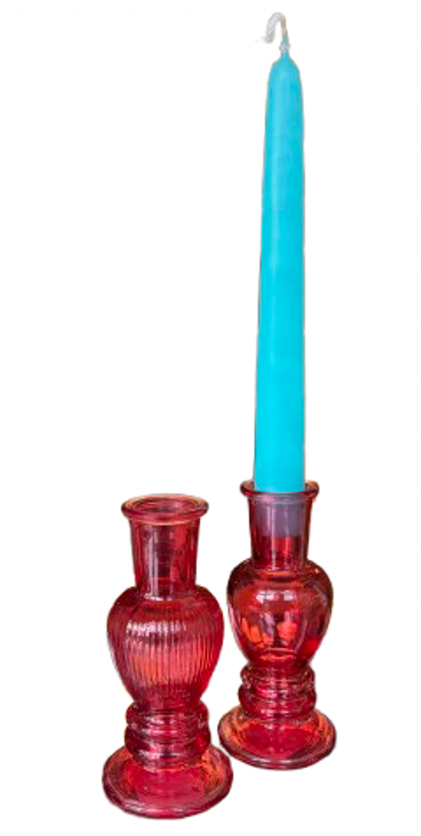 Kandelaar Glas Roze S