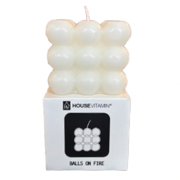 ‘Balls On Fire’ Kaars Wit - Housevitamin