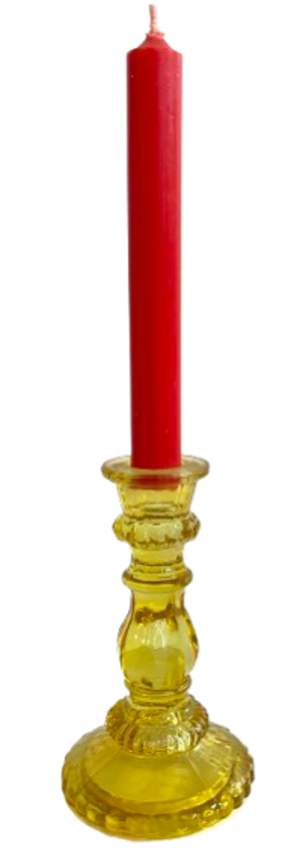 Gele Kandelaar Glas M - Light & Living
