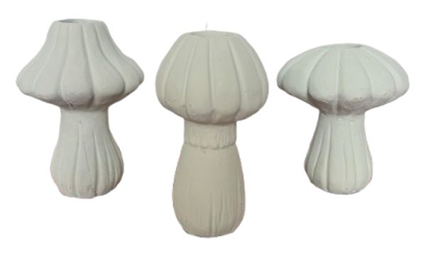 Paddenstoel Kandelaar Licht Grijs