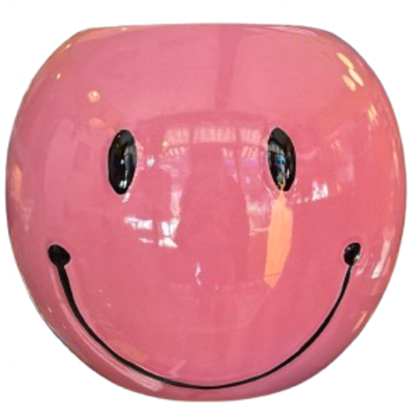 Smiley Pot Donker Roze L