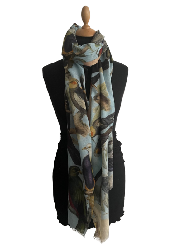 HIGHFIELD SHAWL DESSIN “BIRDS” WOL 90CM X 190CM – MULTICOLOUR