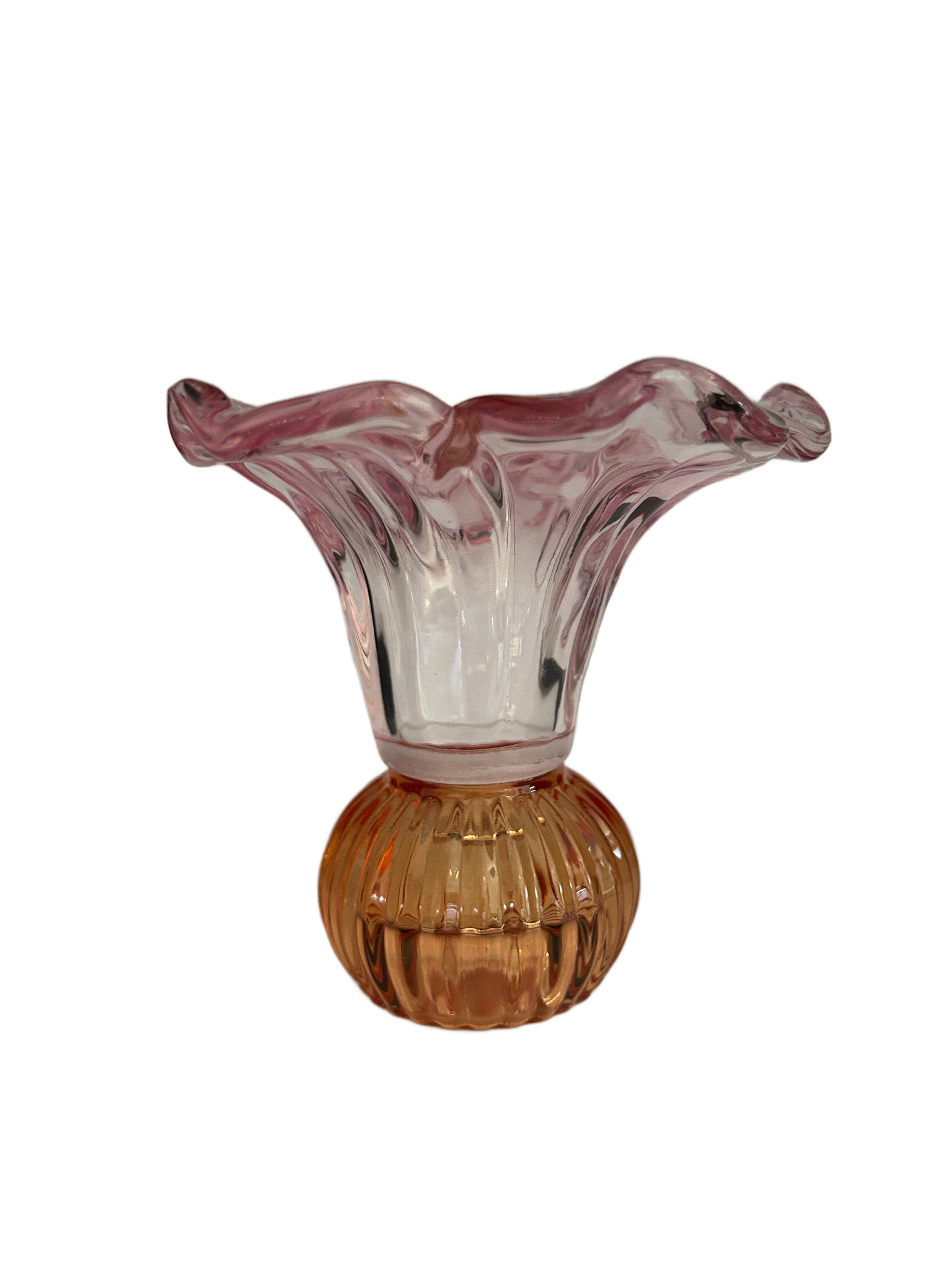 Kaars/Waxinelichthouder bloem koper-roze 8 x 15cm