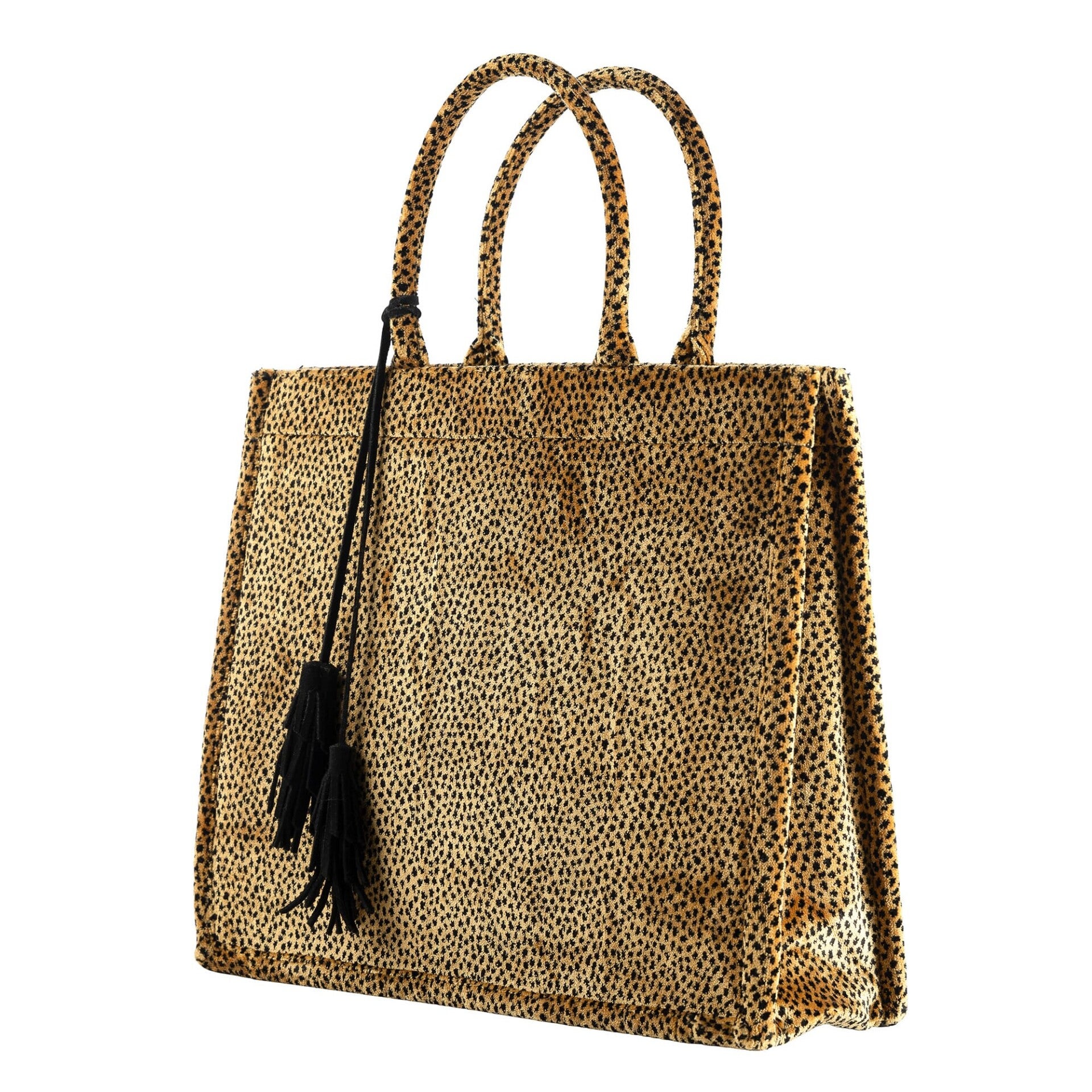 TAS TOTE-BAG SHOPPER BEIGE/ZWART. Maat: 43x34x13cm.