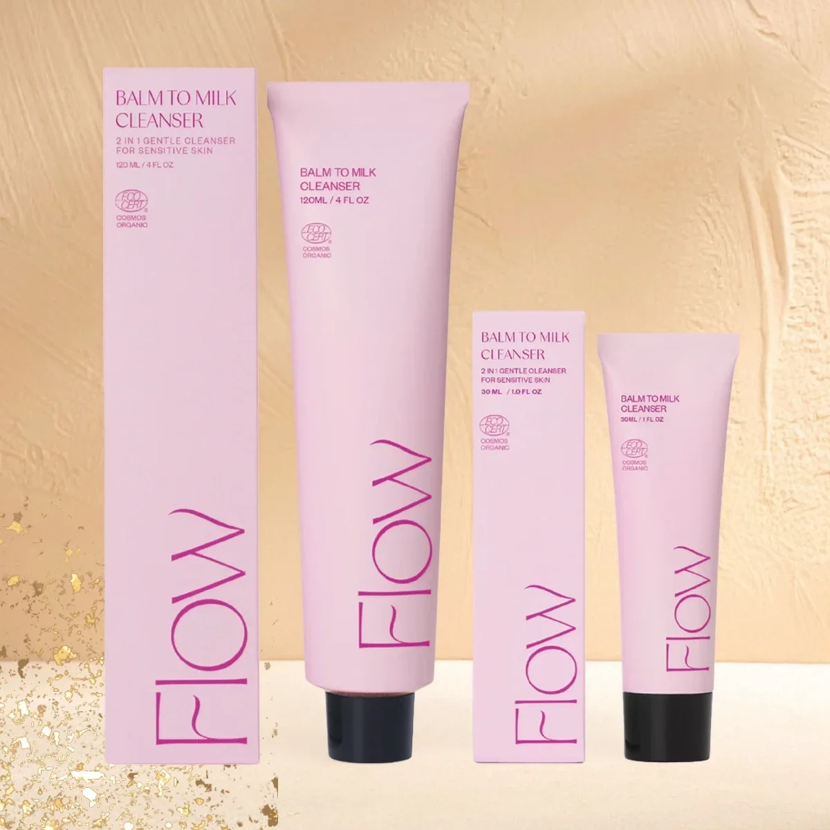 FLOW COSMETICS BALM TO MILK CLEANSER – Puhdistusvoide meikinpoistoon (30 ml / 120 ml)