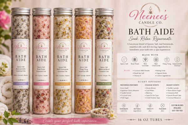 Intention Bath Aides - 12oz Travel Size, Handmade with Essential Oils and Herbs Body Care Blend Floral Comfort Skin Repair