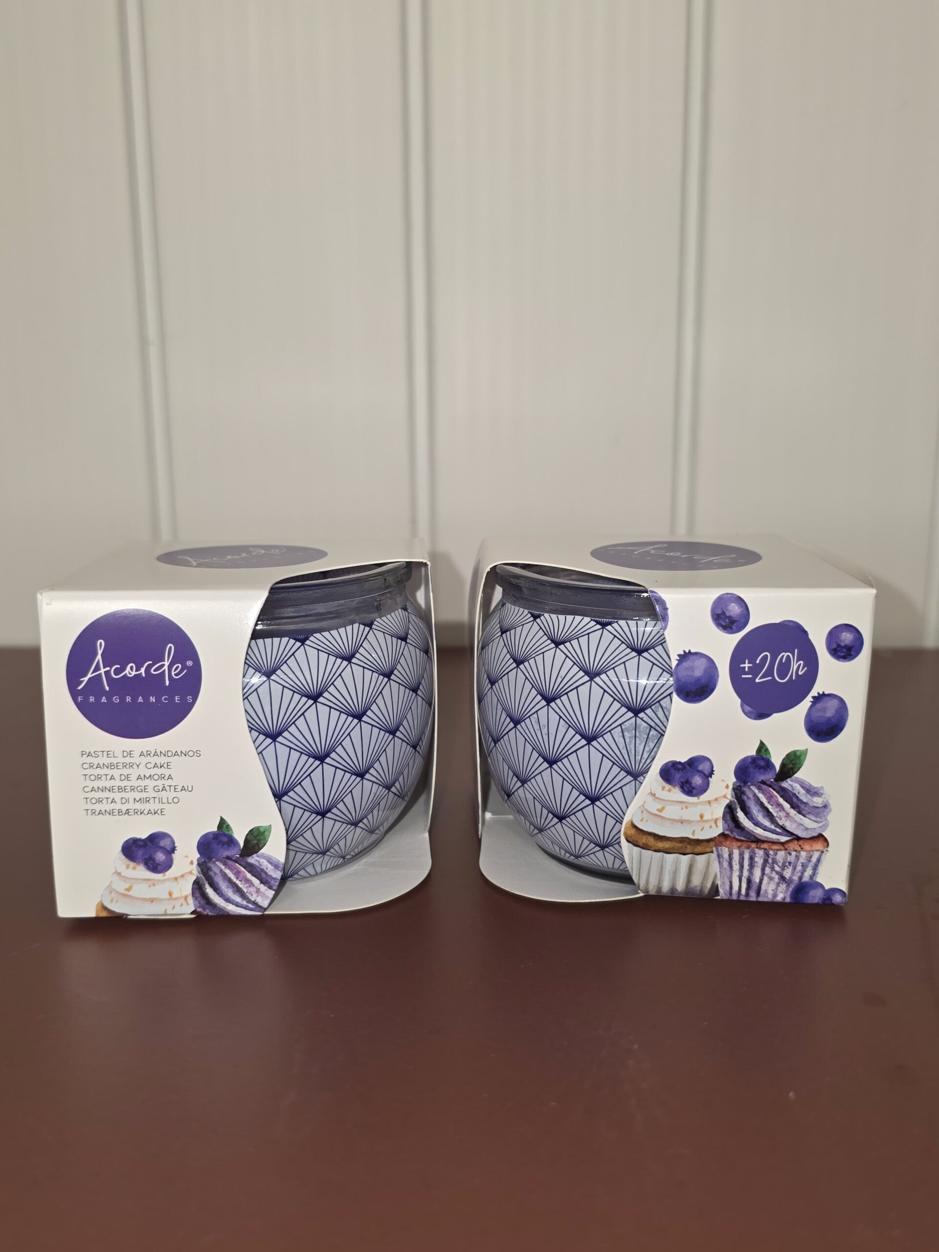 Bougie verre parfumee tarte au myrtille