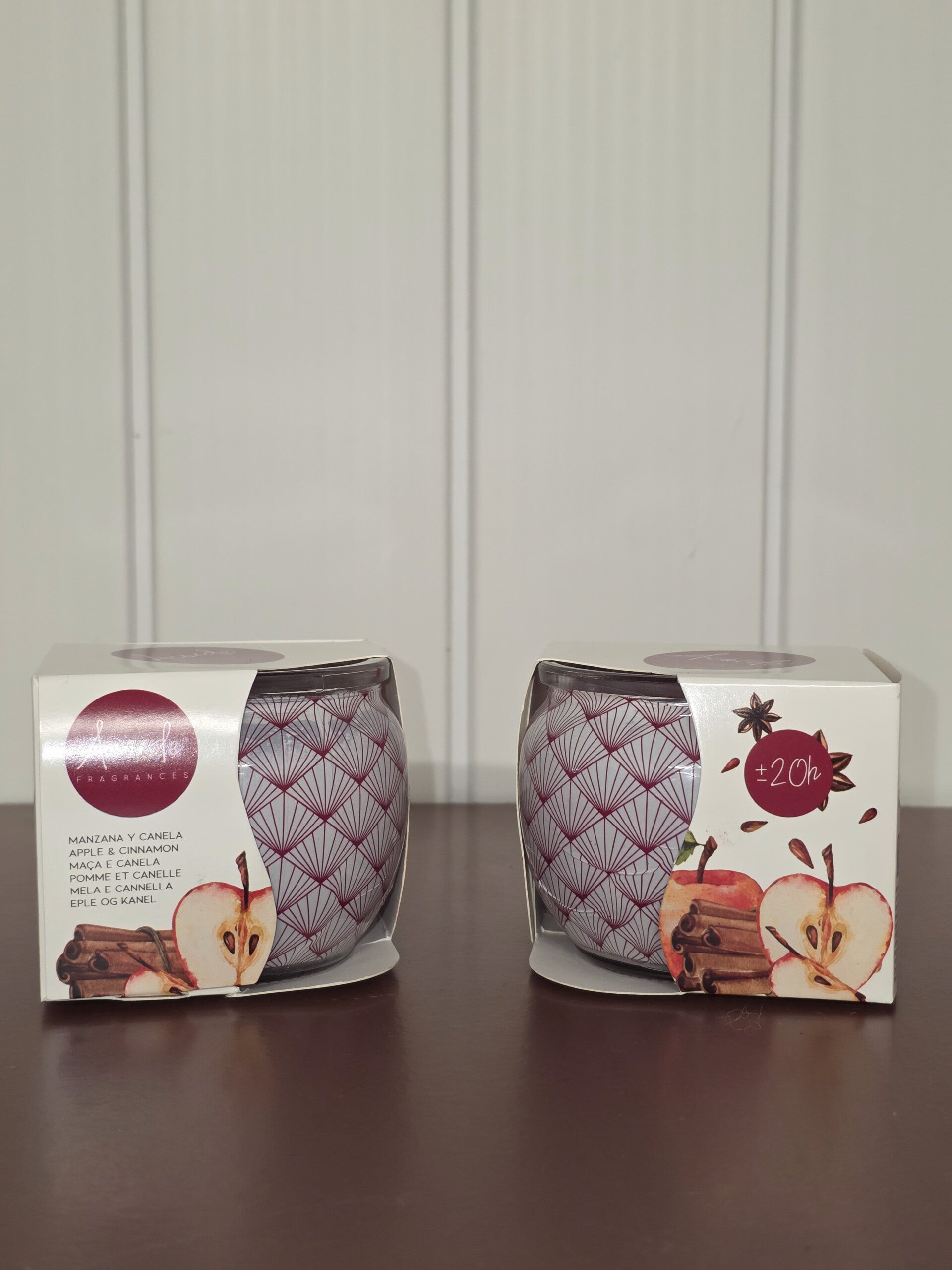 Bougie verre parfumee pomme cannelle