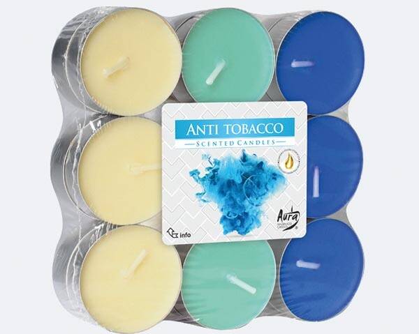 Bougie parfumee x18 anti tabac