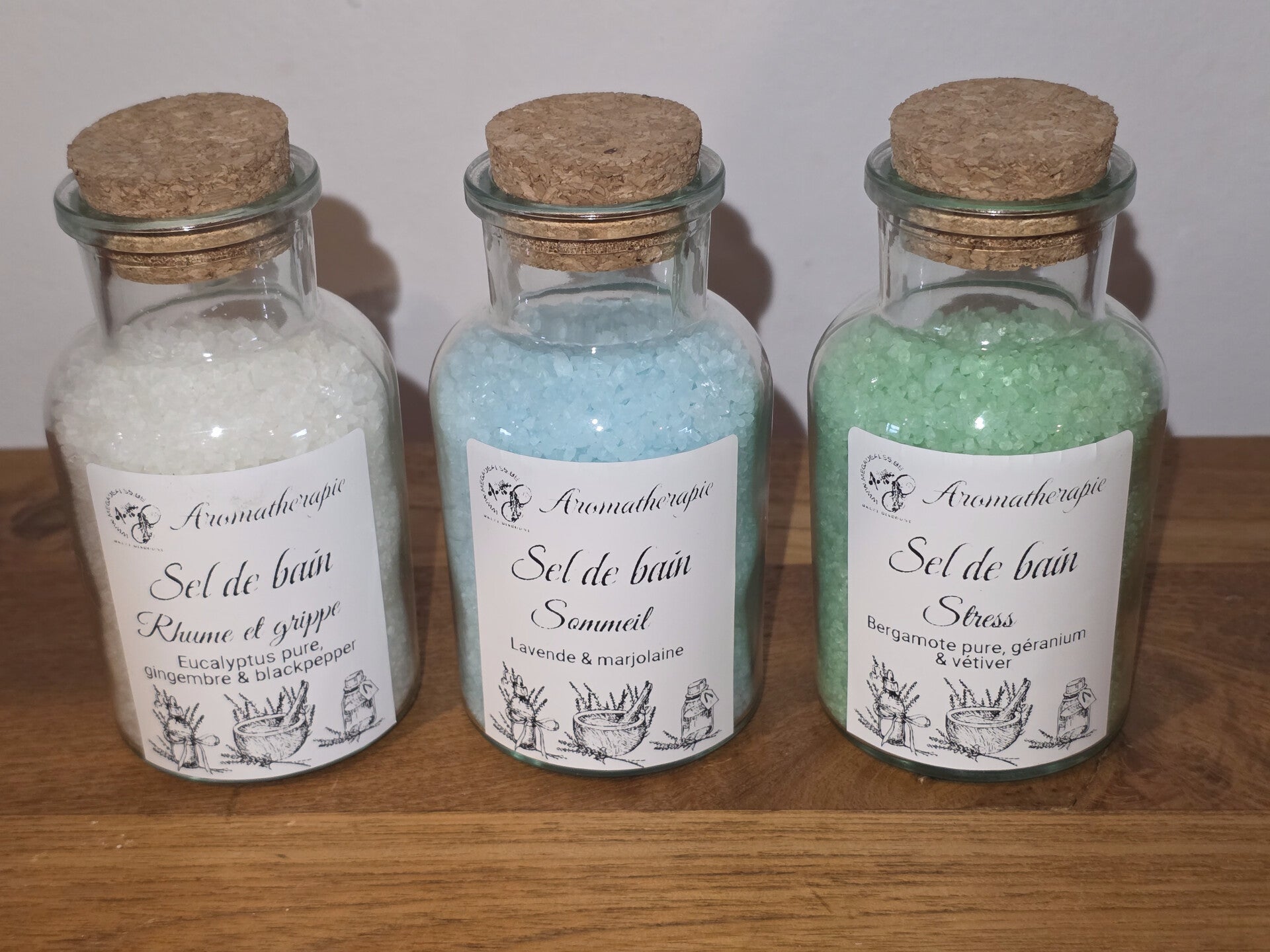 Lot de 3 sel de bain