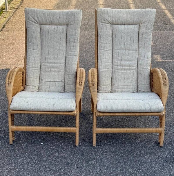 Set of Vintage Wicker Chairs