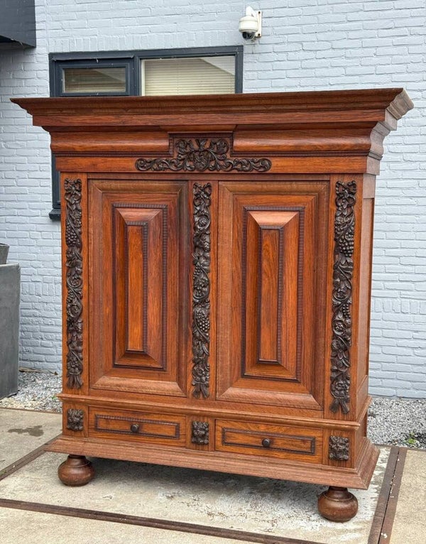Antique Dutch Wooden Cushion cabinet