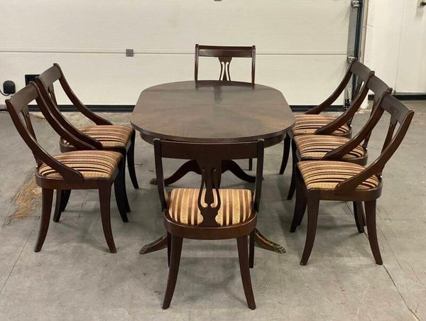 Eetkamer set antiek met 7 stoelen