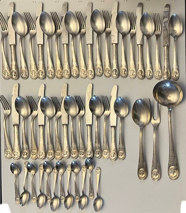 Prachtige verzilverde bestekset